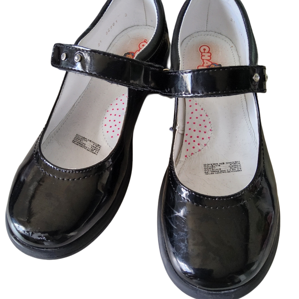 Girls' Black Patent Mary Jane Shoes - Comfort Strap